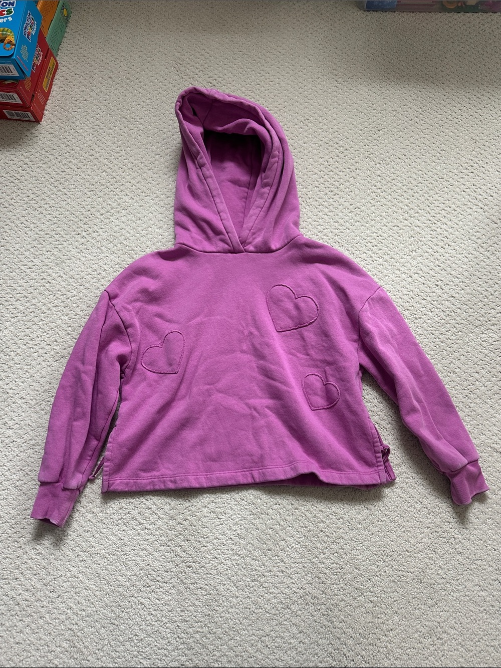GAP Girls Purple Heart Hoodie Sweatshirt